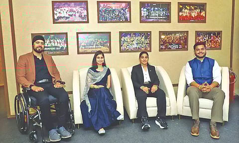 (from L to R) Pranav Soorma, Palak Kohli, Mandeep Kaur and Yogesh Kathuniya