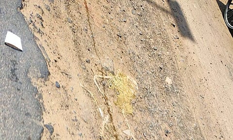 Damaged Mannarswamy Koil Street in Kalmandapam