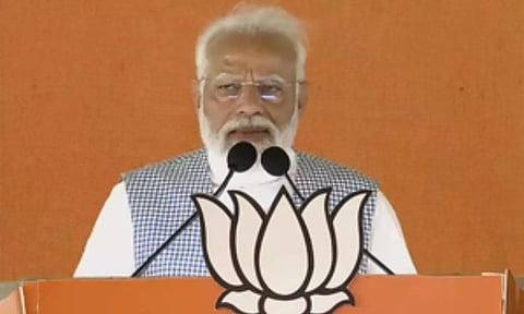 Modi delivering the speech