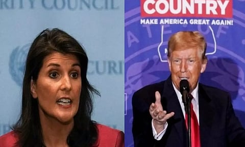 Former South Carolina Governor Nikki Haley and former US President Donald Trump