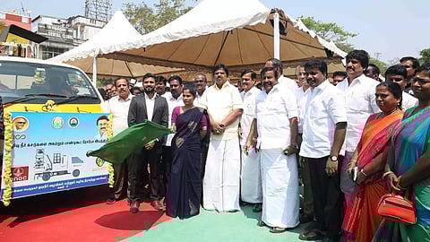 K N Nehru lays the foundation for underground drinking water and sewage projects (Image: X)