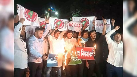 Protests erupt in Assam after CAA rules notified (Photo/ANI)