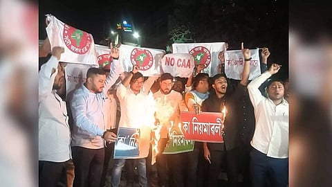 Protests erupt in Assam after CAA rules notified (ANI)