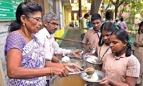 breakfast served for students in government-run schools (File Photo)