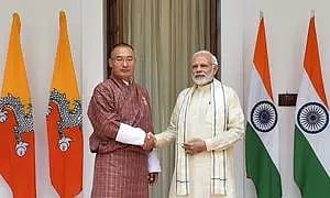 Bhutan Prime Minister Dasho Tshering Tobgay with Prime Minister Narendra Modi