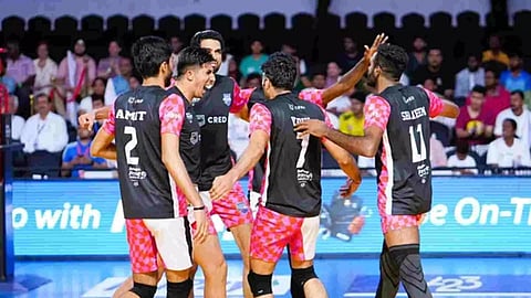 Players in action at Prime Volleyball League