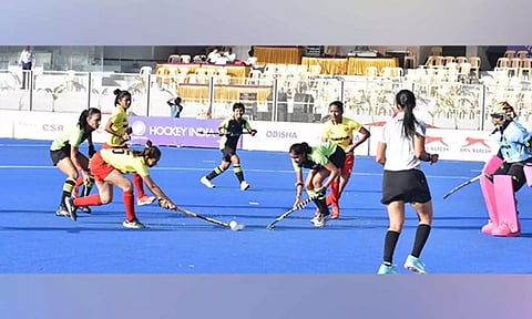 Players in action on Day 02 of the 14th Hockey India Senior Women National Championship (Hockey India)