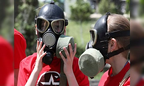 Members of Russia's Youth Army movement train in Sevastopol (Reuters)