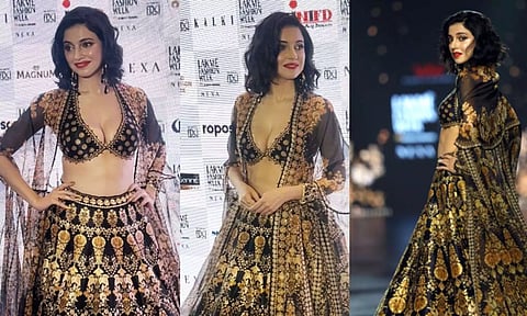 Divya Khossla slaying the lehenga designed by Rajdeep Ranawat.