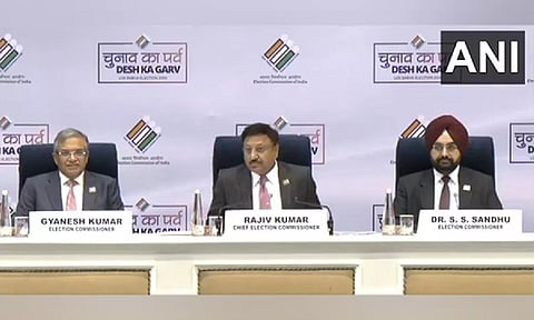 CEC Rajiv Kumar with the two Election Commissioners