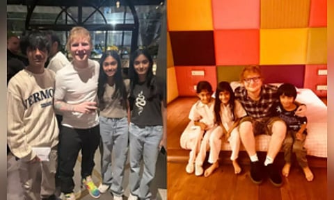 Ed Sheeran with Farah's kids