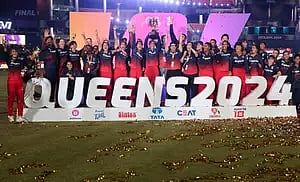 Royal Challengers Bangalore (RCB) with the trophy in the Women’s Premier League