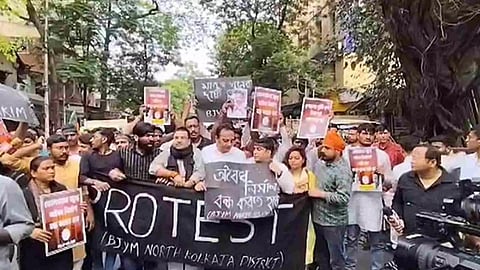 West Bengal BJP Yuva Morcha protests in Kolkata (Photo/ANI)