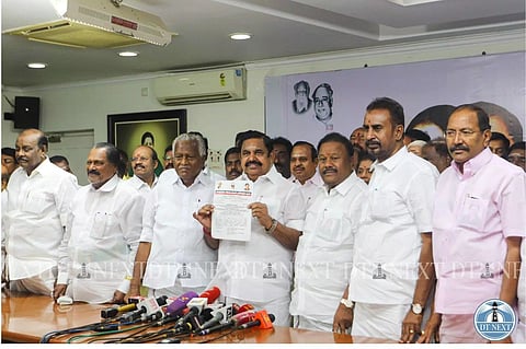 AIADMK general secretary Edappadi K Palaniswami releasing the second list of candidates for Lok Sabha polls 2024 at the party headquarters on Thursday (Hemanathan)