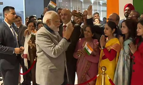 PM Modi arrives at Hotel in Thimphu (ANI)