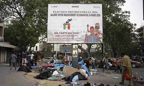 A banner encouraging people to vote in the upcoming presidential elections (AP) 
