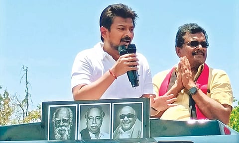 Udhayanidhi Stalin campaigning for DMK’s Thanga Tamilselvan in Theni
