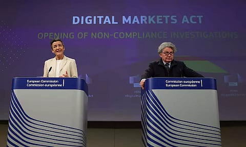 EU antitrust chief Margrethe Vestager and European Commissioner for Internal Market Thierry Breton (Reuters)