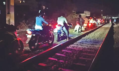 Some two-wheeler commuters began riding along the tracks