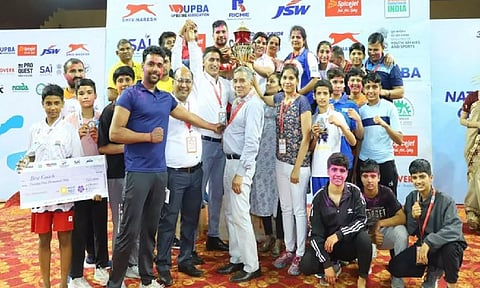 Haryana girls team with their best team trophy at 3rd sub juniors nationals (ANI)