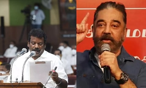TNCC president K Selvaperunthagai; MNM leader Kamal Haasan