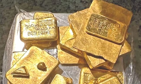 Gold weighing 10.3 kg seized from 2 women passengers from Dubai