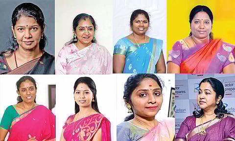 Kanimozhi K Thamizhachi T Jancy Rani Rani Srikumar Jothimani R Sudha Vidhya Rani Raadhika S (Left to Right)
