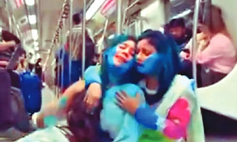 Holi celebration video shot in Delhi metro not fake