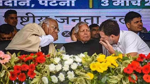 Kharge, Lalu Prasad Yadav and Rahul Gandhi