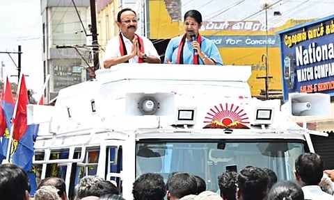 Kanimozhi at DMK Election Campaign