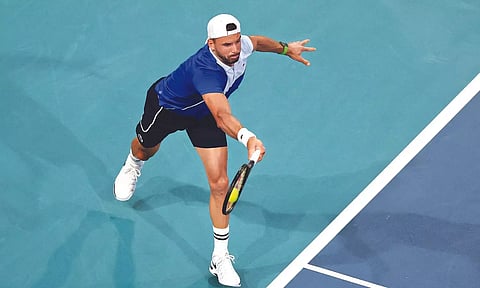 Grigor Dimitrov earned a straight set win over Carlos Alcaraz