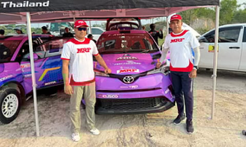 Indian driver Karna Kadur and co-driver Musa Sherif (IANS)