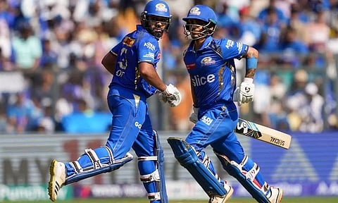 Rohit Sharma and Ishan Kishan during the match (PTI)
