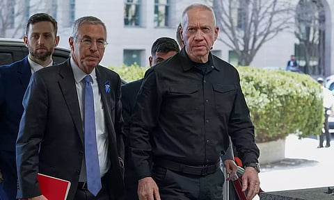 Israeli Defense Minister Yoav Gallant arrives for a meeting with U.S. Secretary of State Antony Blinken at the State Department in Washington, U.S. (REUTERS)