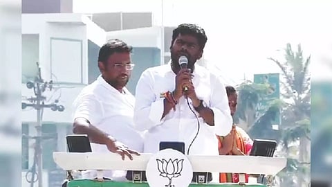 Annamalai seeking votes in Coimbatore on Sunday