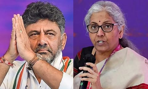 Karnataka Deputy Chief Minister DK Shivakumar; Union Finance Minister Nirmala Sitharaman (PTI) 