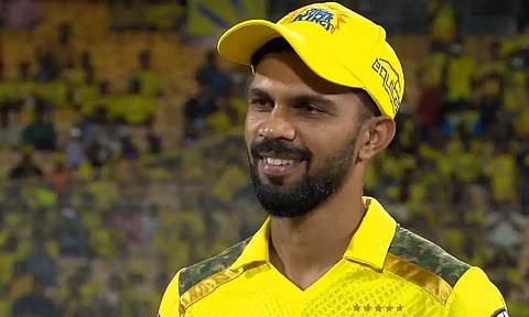 Ruturaj Gaikwad during the toss (Screengrab)