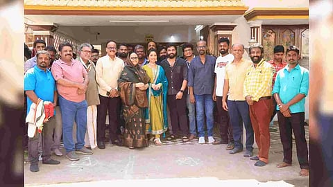 Pizza 4 team with Nasser and filmmaker Seenu Ramasamy during the film’s launch
