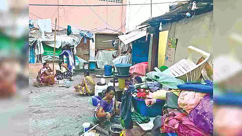 Over 125 families have been living in the building without any basic amenities like drinking water and sewage connection for over 20 years