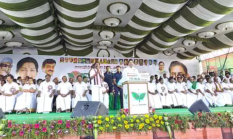 Edappadi K Palaniswami campaigning for Chidambaram candidate M Chandrahasan in Ariyalur on Saturday