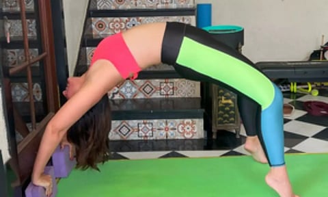 Kareena Kapoor Khan during exercise (IANS)