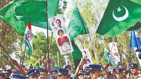 Rally saw ‘an ocean of green flags’ alluding to Congress’s ‘alleged’ leaning towards Pakistan
