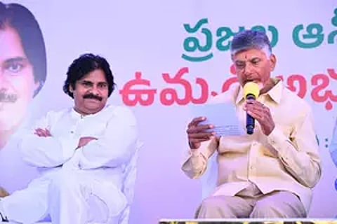 Pawan Kalyan with Chandrababu Naidu
