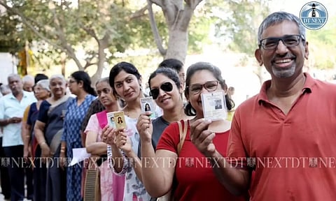 Voters wait to cast their votes in Chennai on Friday (Image credits: Hemanathan M)