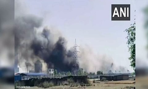 Fire breaks out in Tandwa plant of NTPC in Chatra district of Jharkhand (ANI)