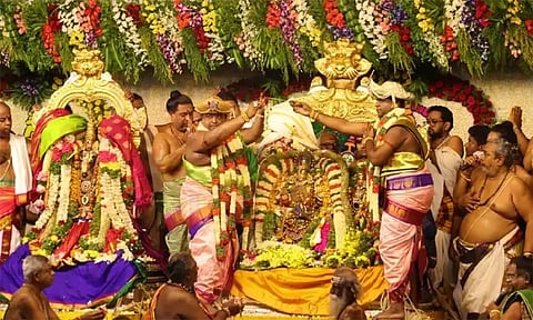 Visuals of Meenakshi Sundareswarar Tirukalyanam in Madurai