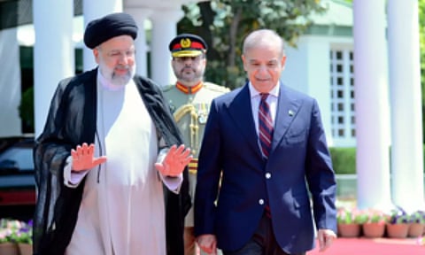 Iranian President Ebrahim Raisi & Pakistan Premier Shehbaz Sharif (IANS)