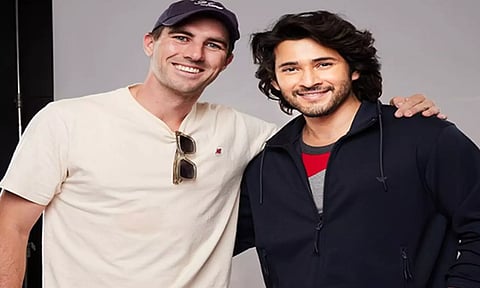 Cricketer Pat Cummins and actor Mahesh Babu (ANI)