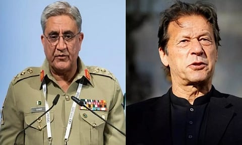 Former Pakistan army chief General Qamar Javed Bajwa, PTI Chief Imran Khan (ANI)