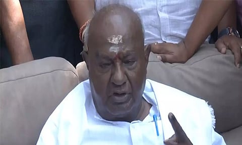 Former Prime Minister HD Deve Gowda (ANI)